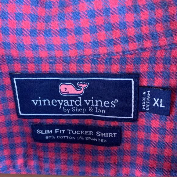 Vineyard Vines Men’s Slim Fit Flannel Tucker Button Down Long Sleeves Shirt XL - Picture 5 of 8